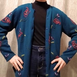 Embroidered grandma cardigan